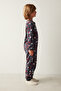 Boy's Anime Patterned Anthracite Overalls - 2