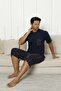 Men's 100% Organic Natural Cotton Plaid Pocket Detailed High Quality Short Sleeve Capri Pajama Set - 2
