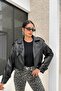 Clarve Vintage Women's Black Leather Biker Jacket - 2