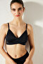 Basic Wrappy Siyah Bikini Üstü - 2
