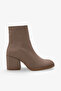 Women's Side Zipper Heeled Daily Boots Selans Mink Suede - 4