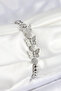 Brass Zircon Stone Butterfly Model Silver Color Women's Bracelet -