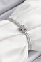 Brass Zircon Stone X Detailed Waterway Model Silver Color Elevator Women's Bracelet -
