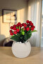 Artificial Flower Kokina Bunch Tree with Stones in a Luxury Pot, Red - 2