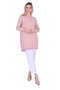 Shirt Garnished Knitwear Tunic Salmon - 2