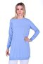 Shirt Garnished Knitwear Tunic Blue