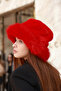 Red Thick Plush Heart Hat Beanie - Warm Stylish Outdoor Cold Protection Spk1143 - 6