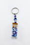 Evil Eye Beaded Keychain in a Handmade Glass Bottle, Gift Keychain - 4