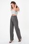 Women's Anthracite Buttoned High Waist Palazzo Trousers