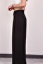 Woman's black linen pleated detailed palazzo pants - 5