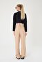 Women's Mink Linen Buttoned High Waist Palazzo Trousers - 5