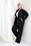 Women's Plus Size Zippered Long Sleeve Comfortable Casual Mock Neck Tracksuit Set - 3