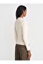 10686 Stand Collar Snap Fastener Sweater-Ecru - 2