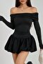Madonna Collar Balloon Skirt Mini Dress JT9072 - 4