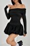 Madonna Collar Balloon Skirt Mini Dress JT9072 - 3