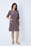 Women's Bamboo Micro Fabric Zippered Stylish Velvet Dress / Plum 3449 - 3