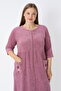 Women's Plus Size Bamboo Micro Fabric Zippered Stylish Velvet Dress / Dusty Rose - - B 3449 - 7
