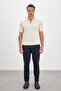 Polo Neck Zippered Knitwear Men's T-Shirt - 5