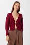 Stylish Buttoned Knitwear Cardigan Lmt0030 Bordo - 3