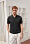 Polo Neck Zippered Knitwear Men's T-Shirt - 2