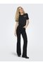 Women's Black Onlpolly Life Reg S/S Pocket Top Box Jrs T-Shirt 15317989-Black - 4