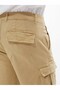 Basic Gabardine Regular Cargo Beige Shorts - 5