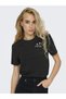 Women's Black Onlpolly Life Reg S/S Pocket Top Box Jrs T-Shirt 15317989-Black - 5