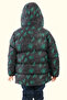 Boy's Black Green Digital Pattern Fleece Water and Windproof Hooded Inflatable Winter Coat - 4