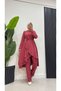 Asymmetrical Cut Skirt with Ruffles, Hijab Tunic and Pants Set-Brc1311 - 3