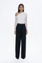 Women's Black Quzu Wide Leg Trousers 21Y70827-Black