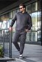Charcoal Men's Hooded Elastic-Hem Tracksuit Set 5957 - 6