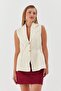Elastic waist vest blouse cream - 3