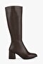 Women's Kiella Brown Leather Heeled Boots