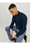 Navy Blue JJEOXFORD Solid Button-Down Oxford Shirt - 3
