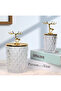 2-Piece Metal Deer-Detail Lid Glass Jar Sugar Bowl and Decoration - 4