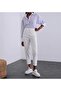 Women's White Flat Front High Waist Zr Model Fabric Trousers - 4