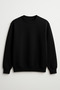 Men's Slim Fit Crew Neck Plain Unprinted 3 Thread Sweatshirt Black