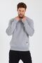 Men's Slim Fit Crew Neck Plain Unprinted 3 Thread Sweatshirt Gray - 5