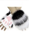 Black and White Color Paw Plush Gloves