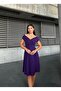 Boat Neck Midi Length Purple Dress 583259 - 2