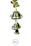 Christmas Ornament Ribbon Rattle Bell Gold Claret Red 40 cm - 3