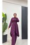 Asymmetrical Cut Skirt with Ruffles, Hijab Tunic and Pants Set-Brc1311