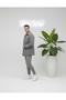 Unisex Plush Gray Jacket And Gray Tracksuit Combination Bottom Top - 3