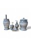 Naomi Collection Black Relief 5-Piece Ceramic Bathroom Set - 3