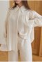 Women's Beige Shirred Shirt with Sleeve Detail - 3