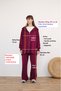 Women's Silvery Mercerized Knitwear Camel Cardigan Set with Trousers - 2
