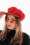 Women's Red Chain Stamp Painter Hat - 4