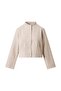 Beige Pleat Detail Snap Jacket