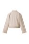 Beige Pleat Detail Snap Jacket - 5