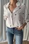 Heart Embroidered Three-Quarter Sleeve Shirt - 4